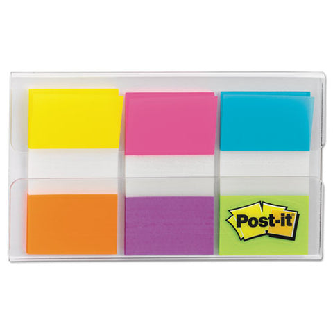 Page Flags In Portable Dispenser, Assorted Brights, 60 Flags-pack