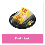 Page Flags In Dispenser, "sign Here", Yellow, 200 Flags-dispenser