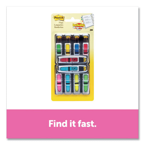 Arrow 1-2" Page Flags, Assorted Primary-brights, 252-pack