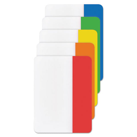 Tabs, 1-5-cut Tabs, Assorted Primary Colors, 2" Wide, 30-pack
