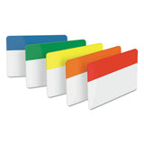 Tabs, 1-5-cut Tabs, Assorted Primary Colors, 2" Wide, 30-pack