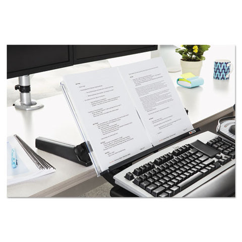 In-line Freestanding Copyholder, Plastic, 300 Sheet Capacity, Black-clear