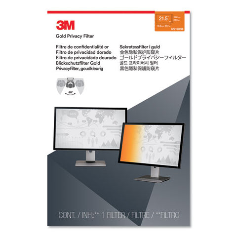 Gold Frameless Privacy Filter For 21.5" Widescreen Monitor, 16:9 Aspect Ratio