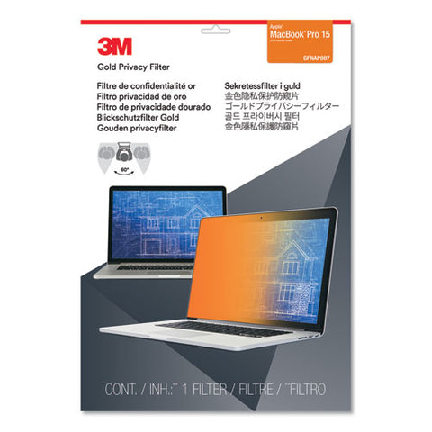 Gold Frameless Privacy Filter For 15.4" Widescreen Touch Macbook Pro, 16:10 Aspect Ratio