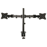 Dual Monitor Mount, For 27" Monitors, 360 Degree Rotation, +45 Degree--45 Degree Tilt, 90 Degree Pan, Black, Supports 20 Lb