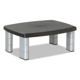 Adjustable Height Monitor Stand, 15" X 12" X 2.63" To 5.78", Black-silver, Supports 80 Lbs
