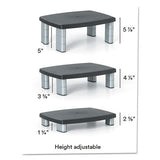 Adjustable Height Monitor Stand, 15" X 12" X 2.63" To 5.78", Black-silver, Supports 80 Lbs