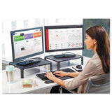 Adjustable Monitor Stand, 16" X 12" X 1.75" To 5.5", Black, Supports 20 Lbs