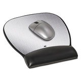 Precise Leatherette Mouse Pad W-wrist Rest, Nonskid Base, 8-3-4 X 9-1-4, Black