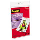 Self-sealing Laminating Pouches, 9.5 Mil, 4.38" X 6.38", Gloss Clear, 5-pack