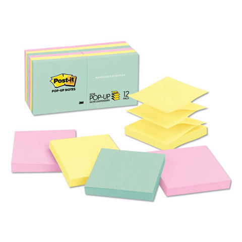 Original Pop-up Refill, 3 X 3, Assorted Marseille Colors, 100-sheet, 12-pack