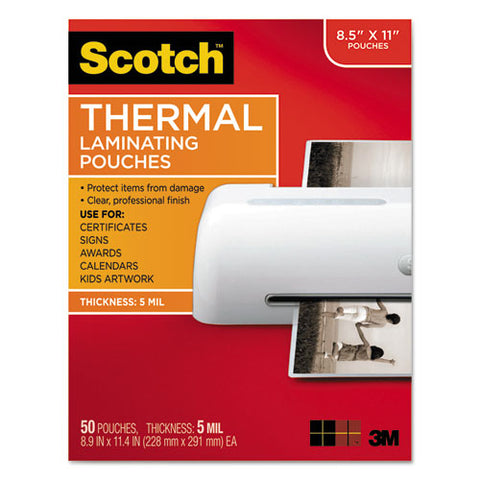 Laminating Pouches, 5 Mil, 9" X 11.5", Gloss Clear, 50-pack