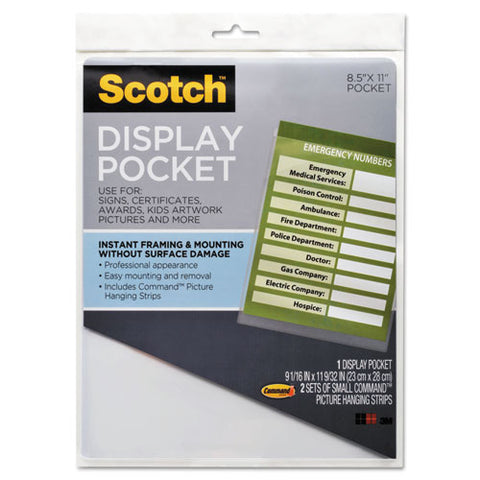 Display Pocket, Removable Interlocking Fasteners, Plastic, 8-1-2 X 11, Clear
