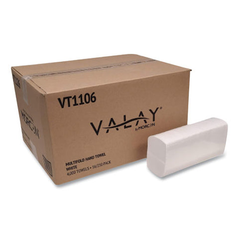 Valay Multi-fold Towels, 1-ply, 9.05 X 9.25, White, 250/pack, 16 Packs/carton