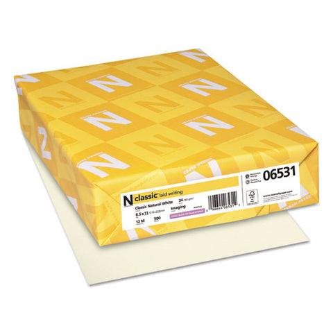 Classic Laid Stationery, 24 Lb, 8.5 X 11, Classic Natural White, 500-ream