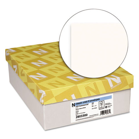 Classic Crest #10 Envelope, Commercial Flap, Gummed Closure, 4.13 X 9.5, Classic Natural White, 500-box