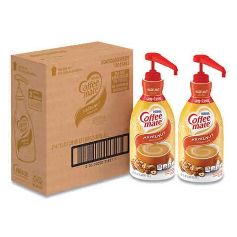 Liquid Coffee Creamer, Hazelnut, 1.5 Liter Pump Bottle, 2-carton
