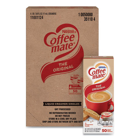 Liquid Coffee Creamer, Original, 0.38 Oz Mini Cups, 50-box, 4 Boxes-carton, 200 Total-carton