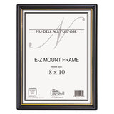 Ez Mount Document Frame With Trim Accent And Plastic Face, Plastic, 8 X 10, Black-gold
