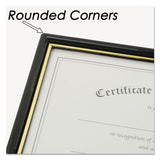 Ez Mount Document Frame With Trim Accent And Plastic Face, Plastic, 8.5 X 11 Insert, Black-gold, 18-carton