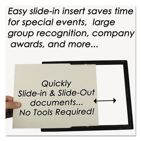 Ez Mount Document Frame With Trim Accent And Plastic Face, Plastic, 8.5 X 11 Insert, Black-gold, 18-carton