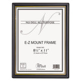 Ez Mount Document Frame With Trim Accent And Plastic Face, Plastic, 8.5 X 11 Insert, Black-gold, 18-carton