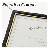 Ez Mount Document Frame With Trim Accent And Plastic Face, Plastic, 8.5 X 11 Insert, Black-gold