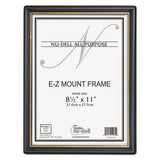 Ez Mount Document Frame With Trim Accent And Plastic Face, Plastic, 8.5 X 11 Insert, Black-gold