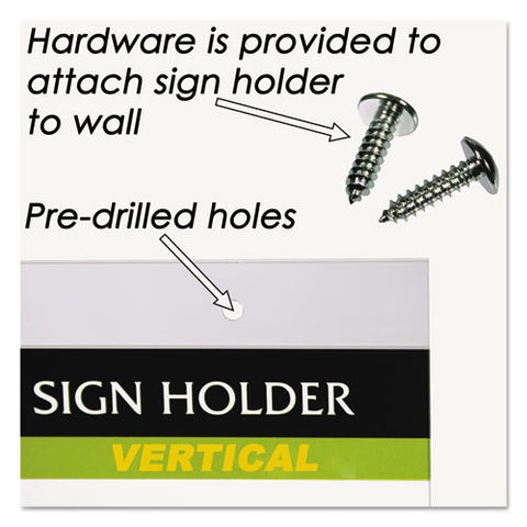 Clear Plastic Sign Holder, Wall Mount, 8 1-2 X 11