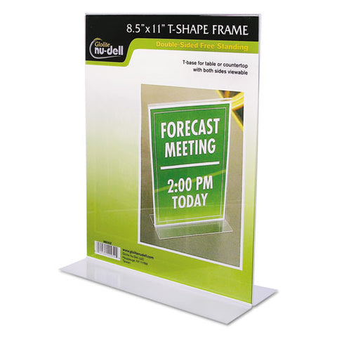 Clear Plastic Sign Holder, Stand-up, 8 1-2 X 11