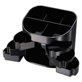 Double Supply Organizer, 11-compartment, 6 1-2w X 4 3-4d X 5 3-4h, Black