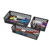 Recycled Supply Basket, 6.125" X 5" X 2.375", Black, 3-pack