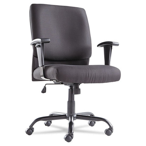 Big And Tall Swivel-tilt Mid-back Chair, Supports Up To 450 Lbs, Black Seat-black Back, Black Base