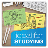 Ruled Index Cards, 3 X 5, Blue-violet-canary-green-cherry, 100-pack