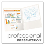 High Gloss Laminated Paperboard Folder, 100-sheet Capacity, White, 25-box