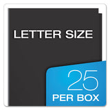 High Gloss Laminated Paperboard Folder, 100-sheet Capacity, Black, 25-box