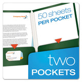 High Gloss Laminated Paperboard Folder, 100-sheet Capacity, Green, 25-box