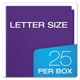 High Gloss Laminated Paperboard Folder, 100-sheet Capacity, Purple, 25-box