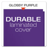 High Gloss Laminated Paperboard Folder, 100-sheet Capacity, Purple, 25-box