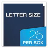 High Gloss Laminated Paperboard Folder, 100-sheet Capacity, Navy, 25-box