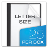 Clear Front Report Cover, 3 Fasteners, Letter, 1-2" Capacity, Black, 25-box