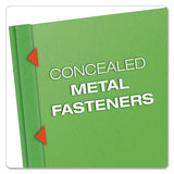 Clear Front Report Cover, 3 Fasteners, Letter, 1-2" Capacity, Green, 25-box