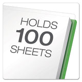 Clear Front Report Cover, 3 Fasteners, Letter, 1-2" Capacity, Green, 25-box