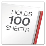 Clear Front Report Cover, 3 Fasteners, Letter, 1-2" Capacity, Red, 25-box