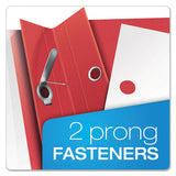 Clear Front Report Cover, 3 Fasteners, Letter, 1-2" Capacity, Red, 25-box