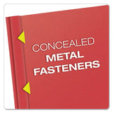 Clear Front Report Cover, 3 Fasteners, Letter, 1-2" Capacity, Red, 25-box