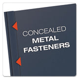 Clear Front Report Cover, 3 Fasteners, Letter, 1-2" Capacity, Dark Blue, 25-box