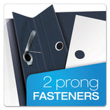 Clear Front Report Cover, 3 Fasteners, Letter, 1-2" Capacity, Dark Blue, 25-box