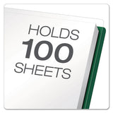 Clear Front Report Cover, 3 Fasteners, Letter, 1-2" Capacity, Green, 25-box