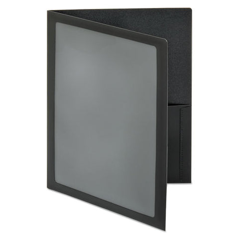 Viewfolio Polypropylene Portfolio, 100-sheet Capacity, Black-clear